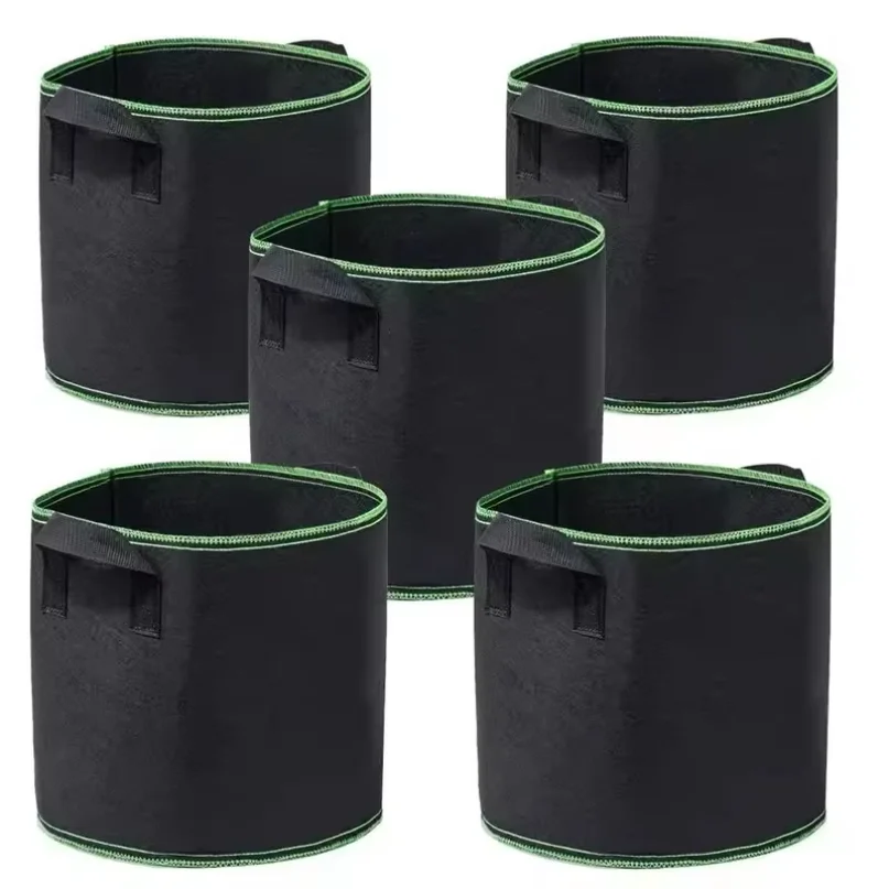 3-5PCS Non-Woven Grow Bags Aeration Fabric Pots with Handles Flower Pot Vegetable/Flower/Plant Grow Bags 3/5/7/10/15/20 Gallon