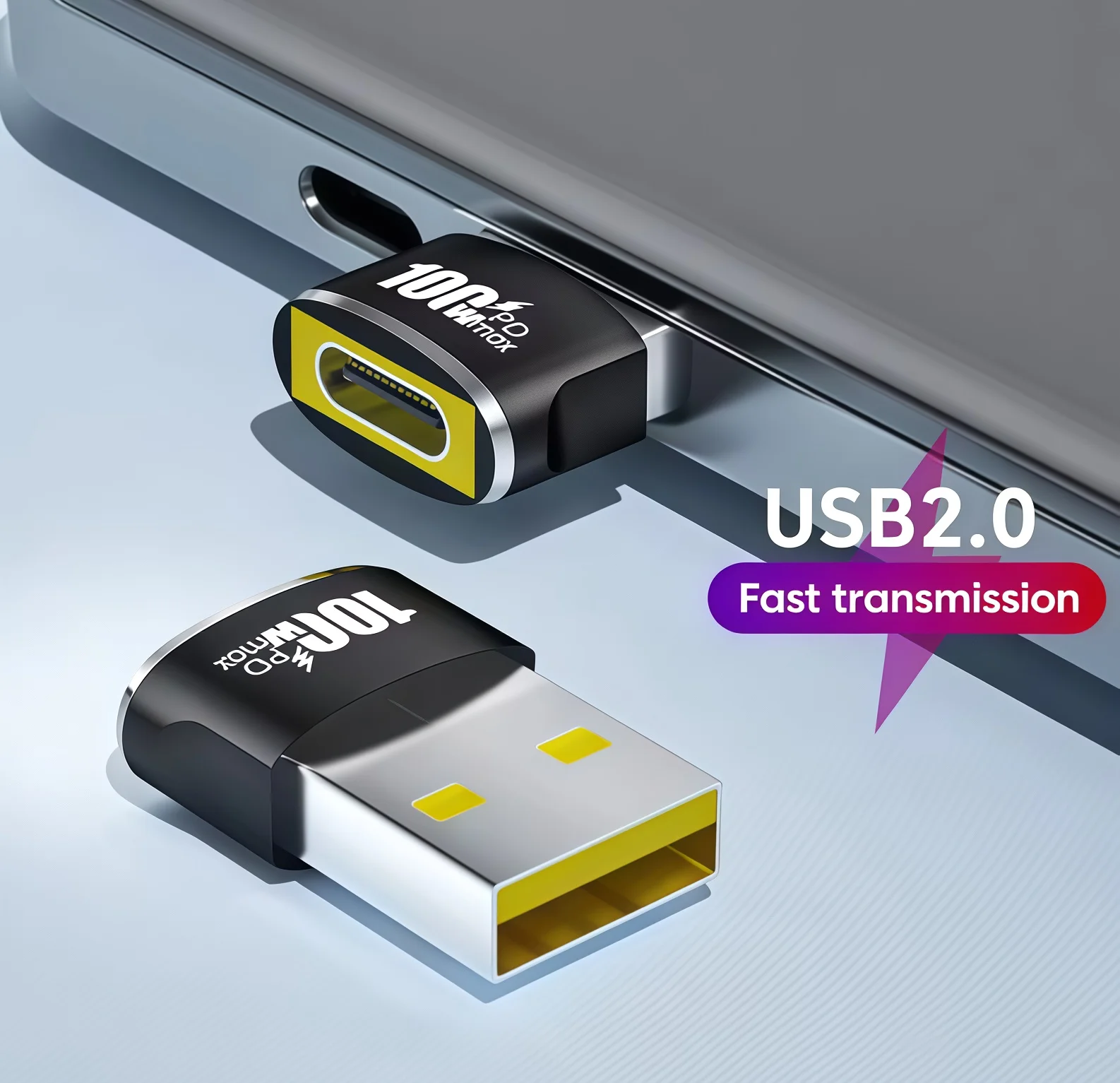 Adaptery USB na USB-C, adapter USB-C żeński na USB-A męski, konwerter ładowarki typu C — zdjęcie 3