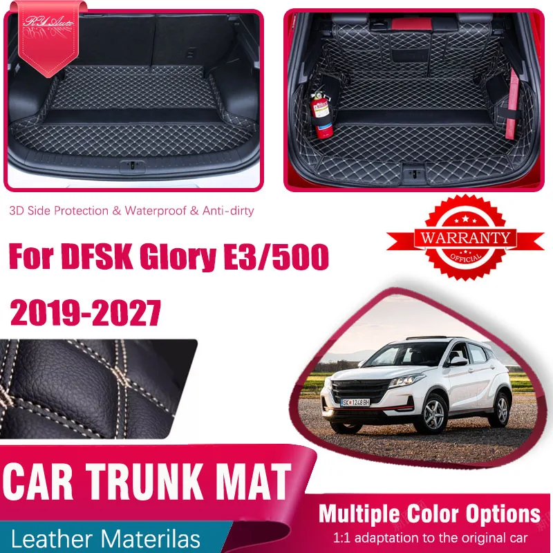 Car Trunk Mats For DFSK Glory E3 Fengon 500 Landian E3 Seres 3 ix3 Cirelli 2 Plus 2019~2027 Anti-dirty Cargo Pad Car Accessories