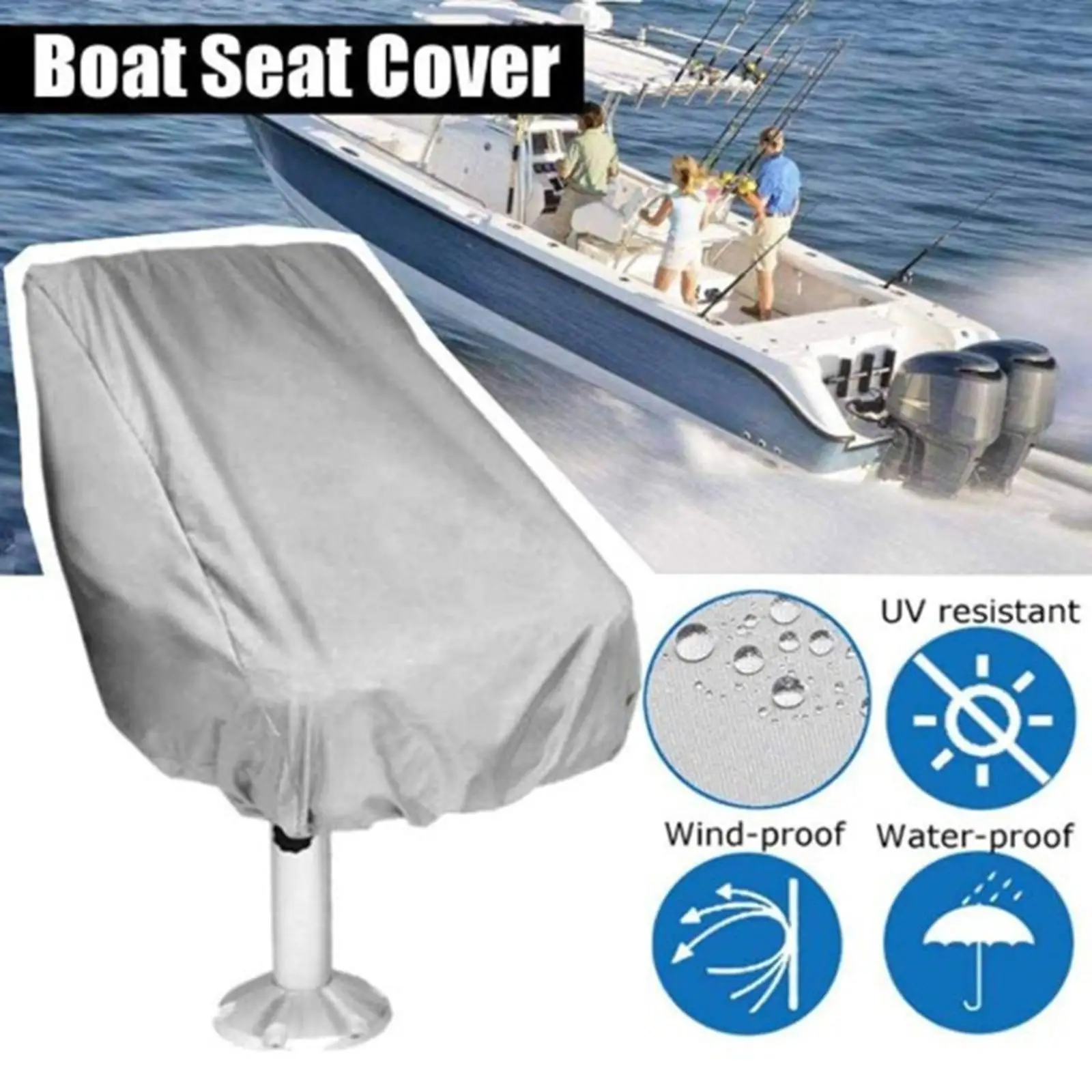 

Weather Resistant Outdoor Boat Seat Covers Universal Fit Oxford Cloth Yacht Seat Protector for Sea Boat Accessories