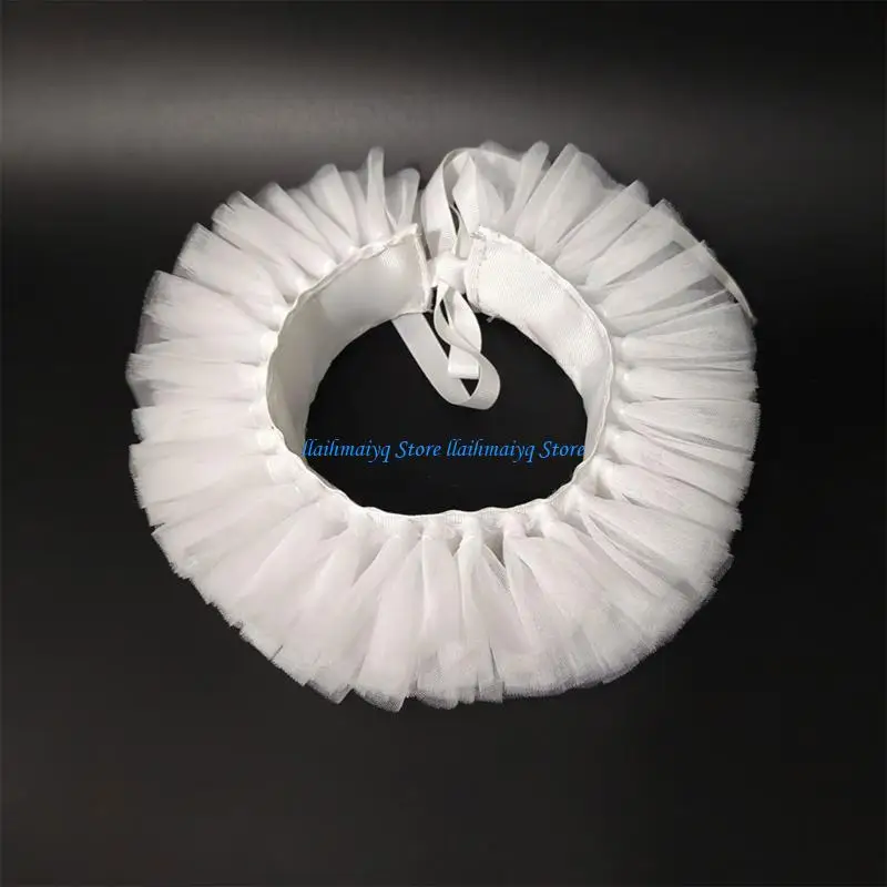 

573B Detachable Layered Tulle Faux Collar Choker For 1920s Themed Parties Outfits