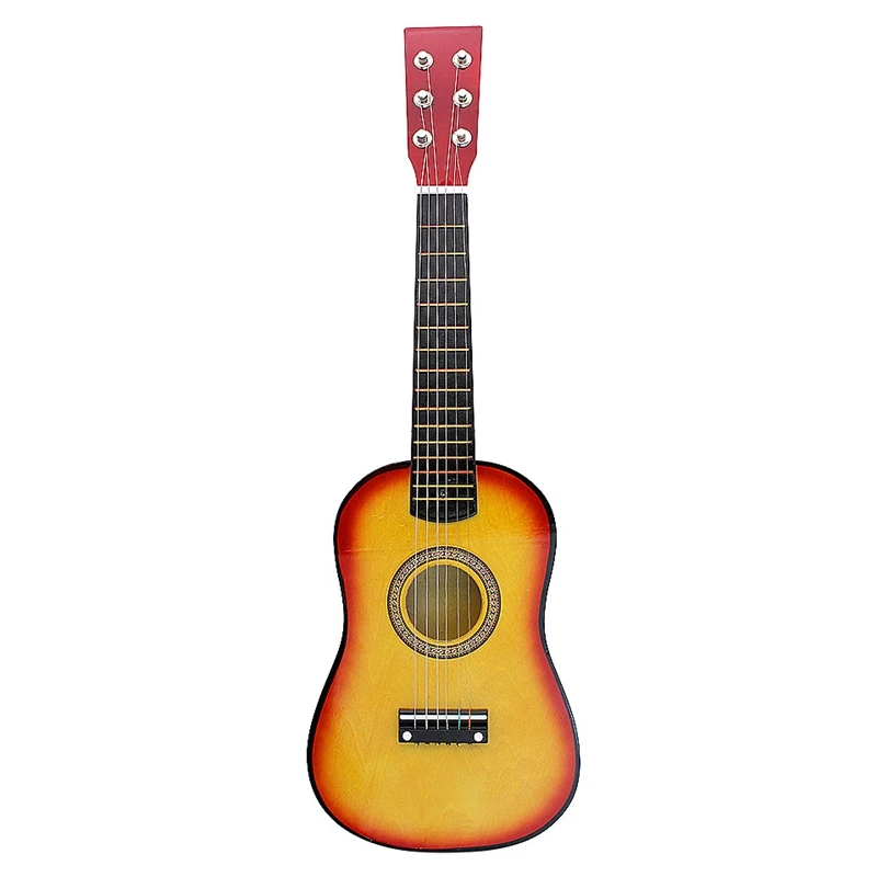 Mini Guitarra pequeña de tilo con cuerdas de selección, instrumento Musical, juguete para niños, regalo para niños, 23 pulgadas, 6 cuerdas