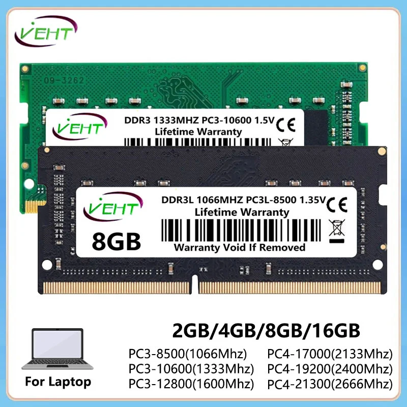 DDR3 DDR3L DDR4 4 ГБ 8 ГБ 16 ГБ Память для ноутбука Ram PC2 6400 5300 PC3 PC3L 1066 1333 1600 МГц PC4 2133 2400 2666 МГц Sodimm Memoria Ram
