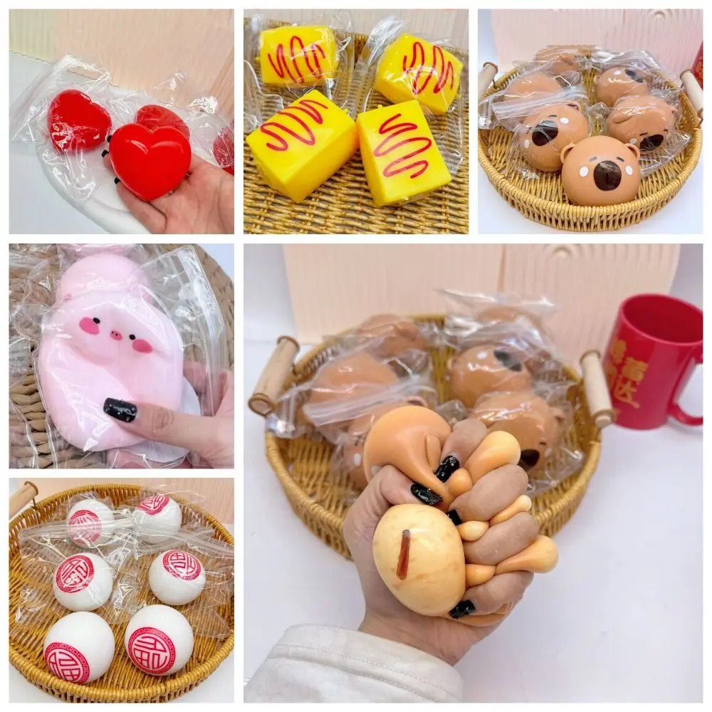 1pc Silikon Capybara Squeeze Spielzeug Japanischen Stil Chinesischen Stil Dekompression Tier Spielzeug Kreative Weiße Kuchen Lebensmittel Spielzeug