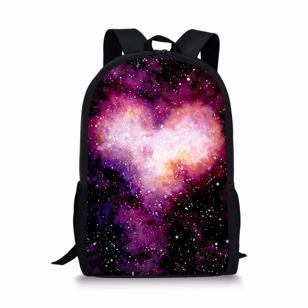 Pink Galaxy Amor Padrão Mochilas Escolares para Adolescentes Meninas Mulheres, Mochila Universitária, Crianças Book Bag, Meninos Presentes, Crianças Presentes, 16"