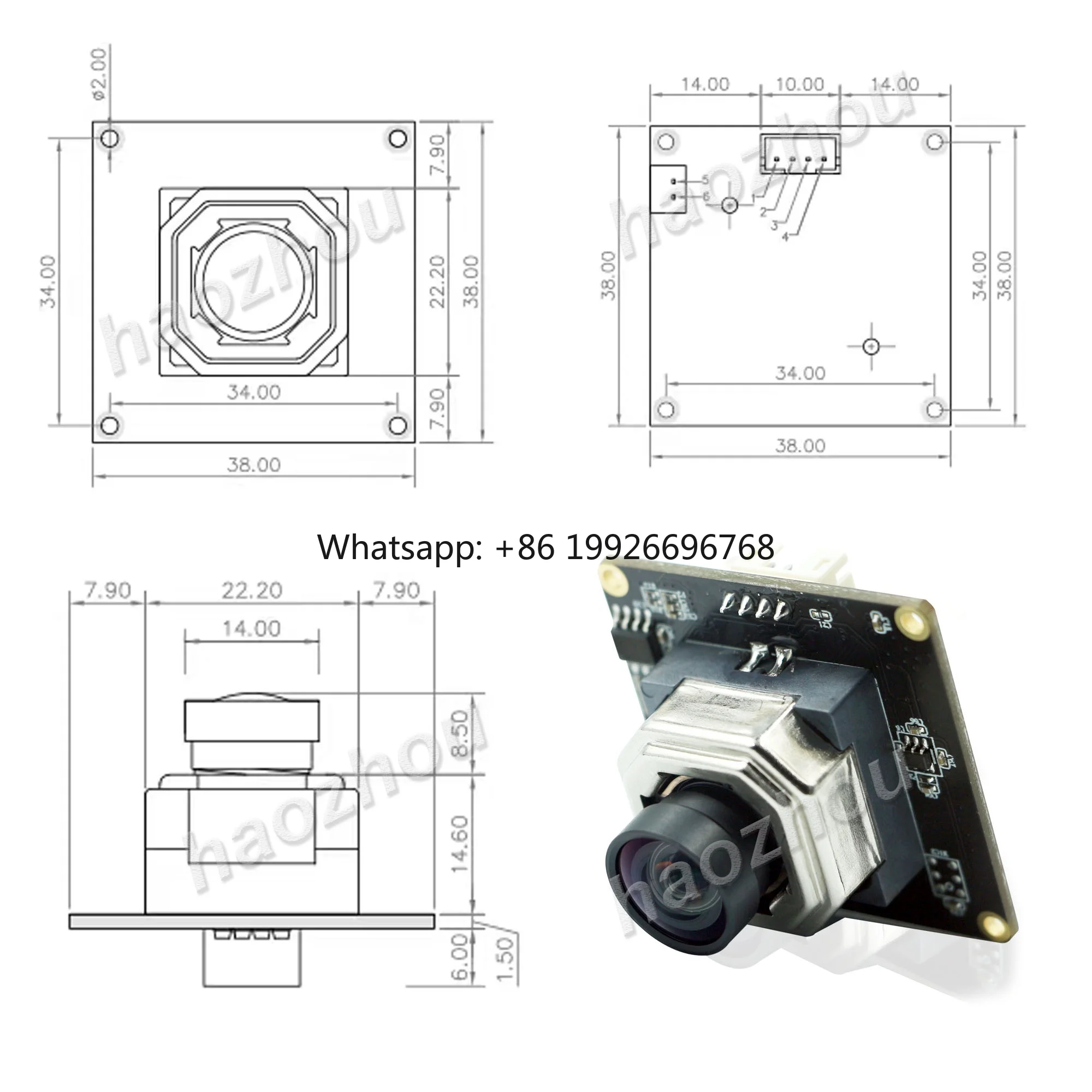 

HZ OEM 8 Megapixel Autofocus OTG UVC IMX415 RGB Cmos Image Sensor Camera Module 4K Wide Angle USB Modules for Windows Mac Linux