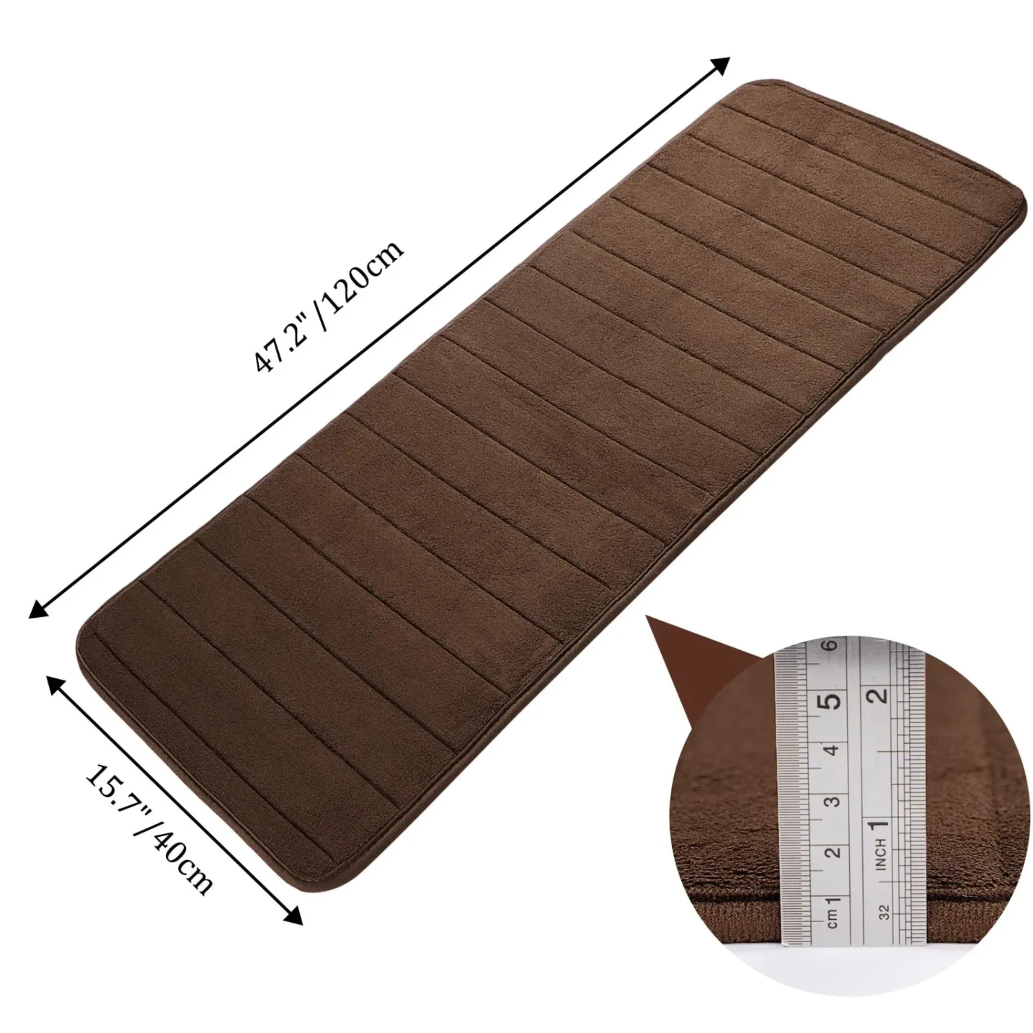 Soft Super Absorbent Memory Foam Bath Mat 120X40cm - Non Slip Bathroom Rugs, Plush Toilet Floor Mat, Extra Cozy Bedroom Carpet, 