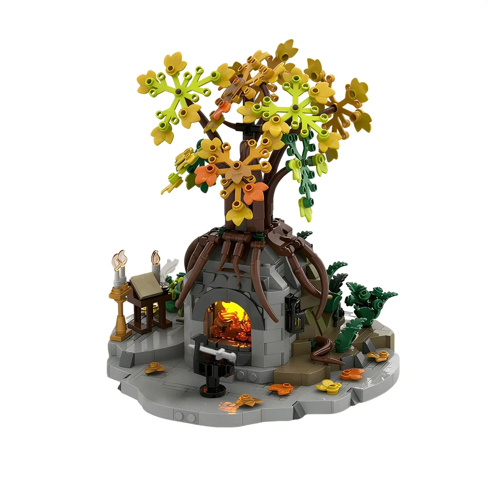 

Gobricks MOC Reforging of Narsil Building Blocks Model Rivendelleds side build Bricks Ring movie scene Assembled Toy kids Gift