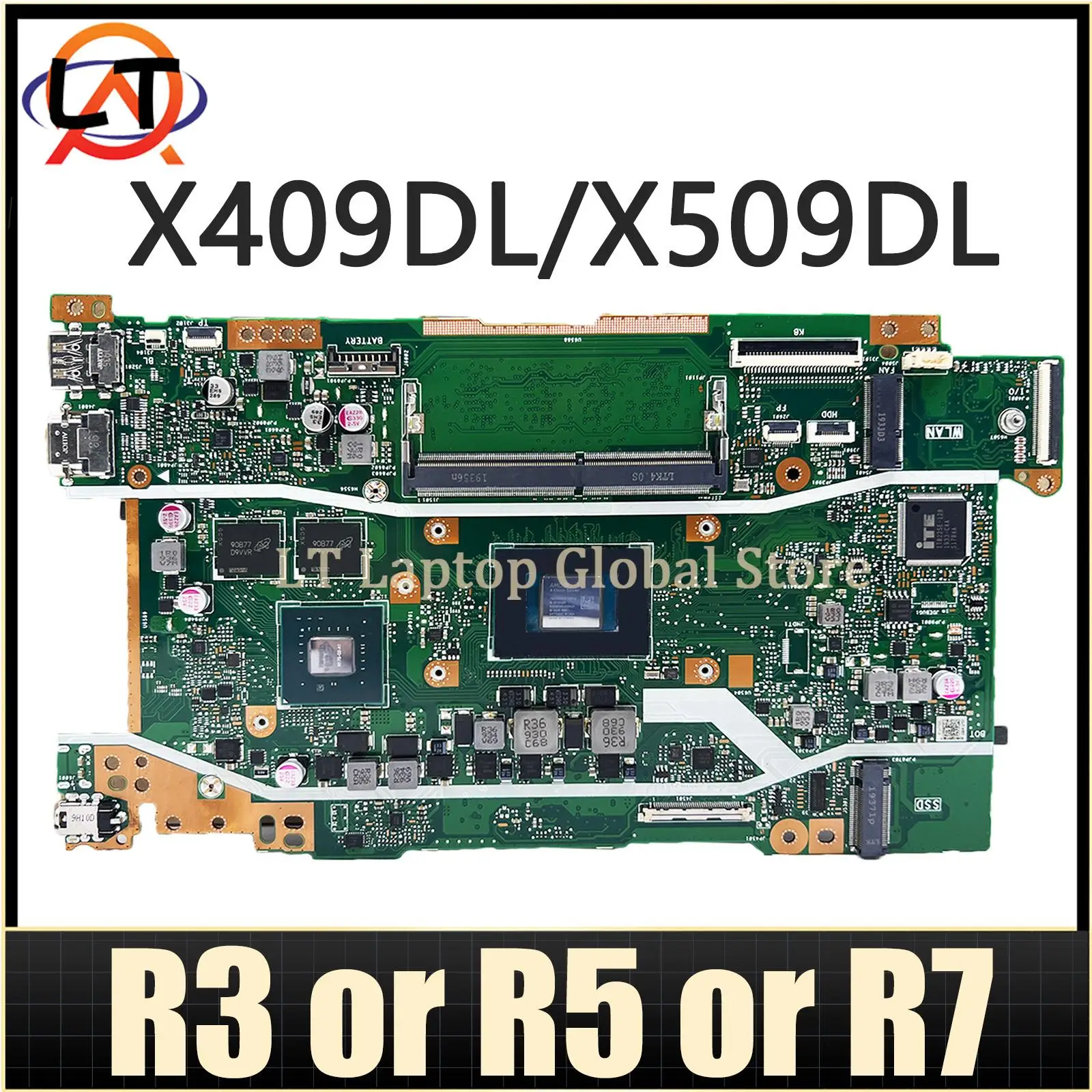 Laptop Motherboard X409DL X509DL X509DJ P1510CDA X509DAP X509DA X409DA M409D M509D D409D D509D Y5200D FL8700DA X409DJ Mainboard