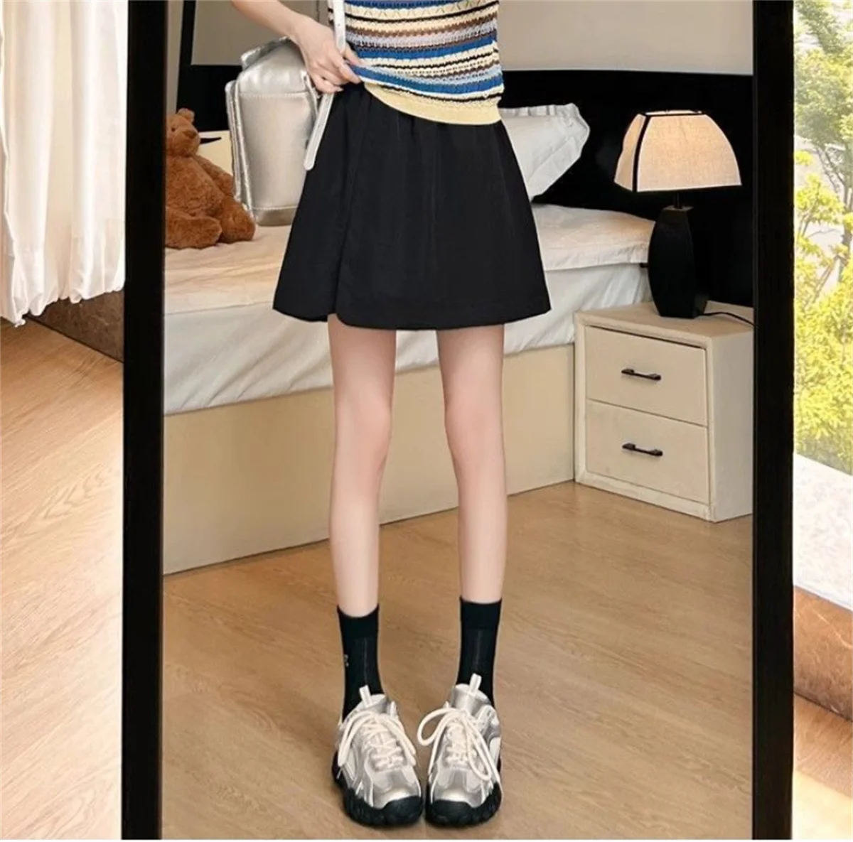 Women Korean Skirts Shorts 2026 Summer Fashion New In Solid High Waist Pant Female Streetwear Casual Loose Harajuku Trousers - Image 5
