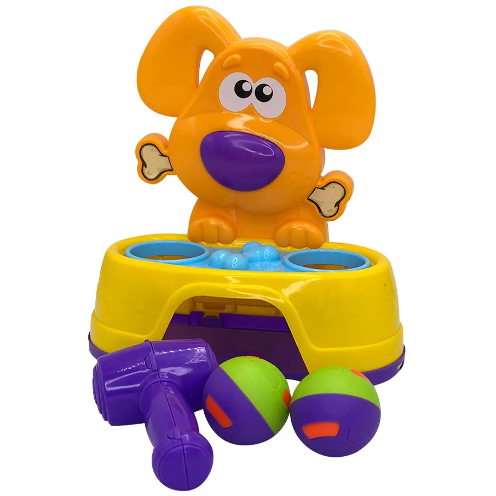 Bate Dog Toy with 2 Polka Docks and Hammer