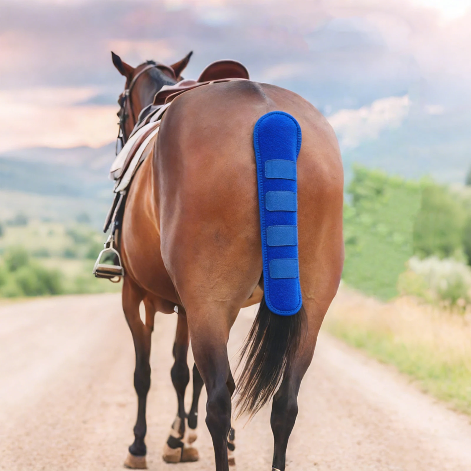 Protector de Cola de Caballo de Poliéster, Envoltura Protectora para la Cola del Caballo, Anti-Mosquitos, para Paseos, Establos, Carreras y Competencias
