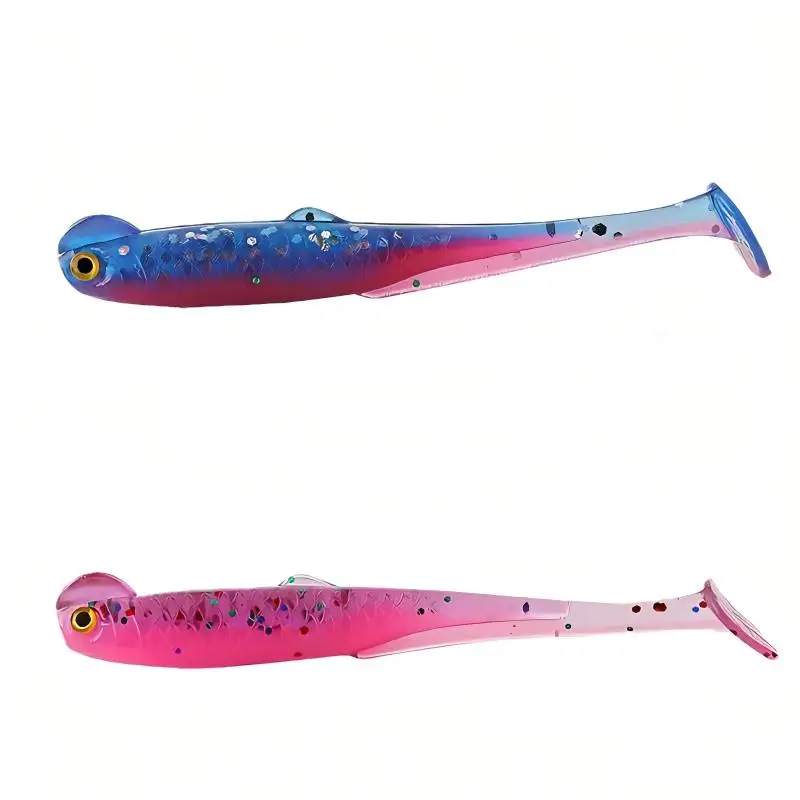 20Pcs T-Tail Soft Minnow Lure PVC Glow Swimbait Lifelike Artificial Bait Saltwater Freshwater Fishing Tackle For Bass Trout