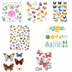 Colorful Flower Patches for Clothing Big Size Iron on Butterfly Patch Stickers DIY Heat Transfers Vinyl Appliques for Kids D
