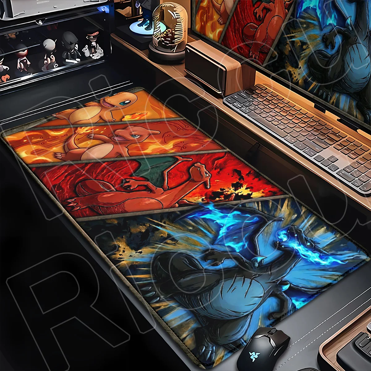 

P-Pokemons Charizard Mouse Pad PC Anime Gaming Accessories Large Office Computer Keyboard Desktop Mat XXL Non-slip Laptop Carpet