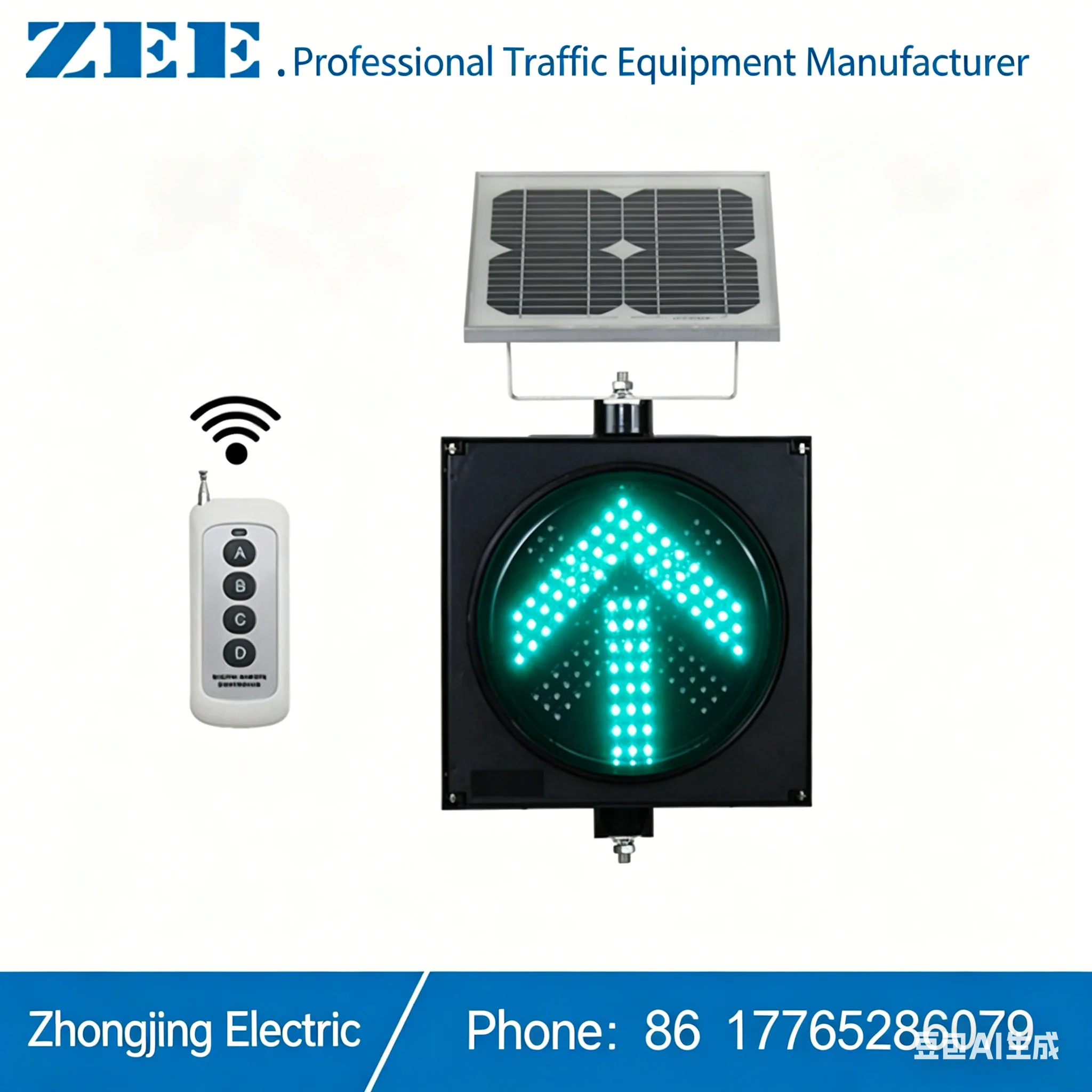 Solar Traffic Signal Light Wireless Remote Control Red Cross Green Arrow Lane Indicator Light IP65 Outdoor 300mm LED