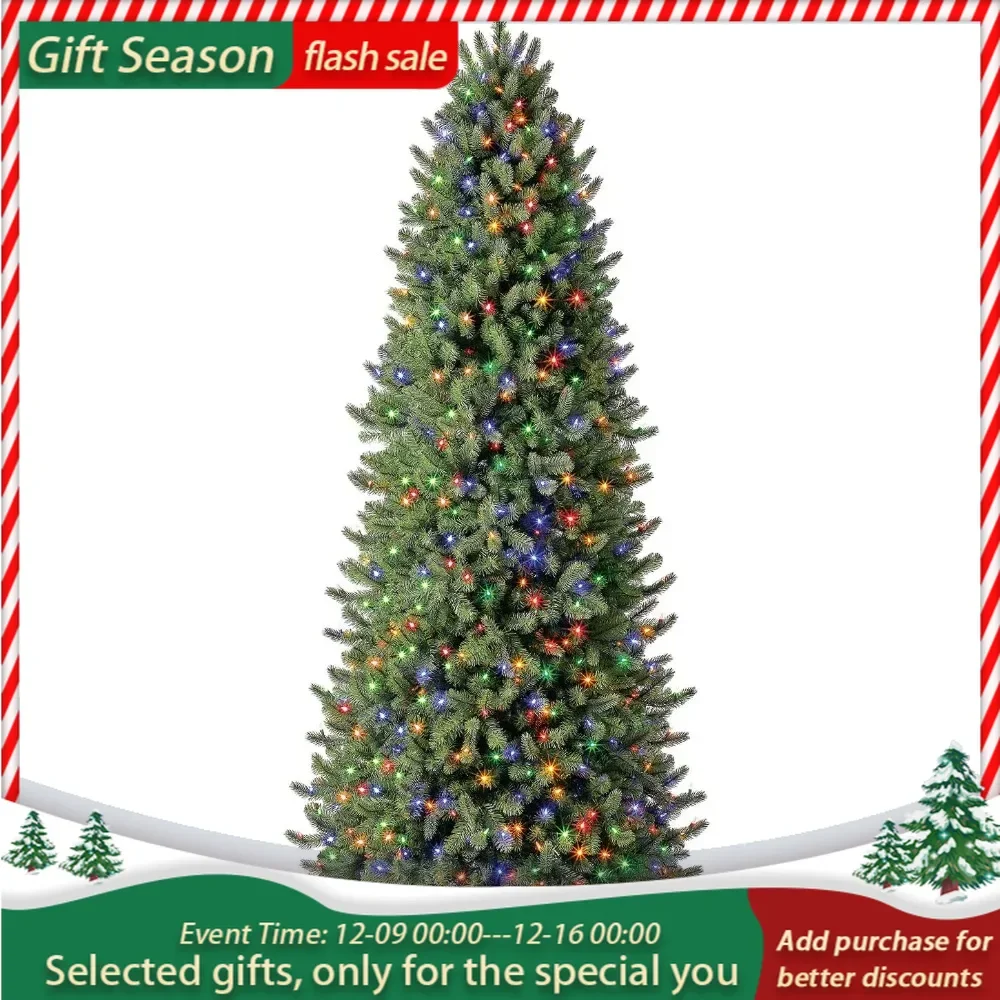 Christmas Tree 9 Ft Pre-Lit Vermont Spruce Artificial Remote-Controlled Color-Changing LED 54