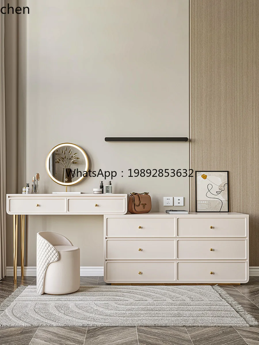 light luxury dresser chest integrated desk simple cream wind bed tail makeup table