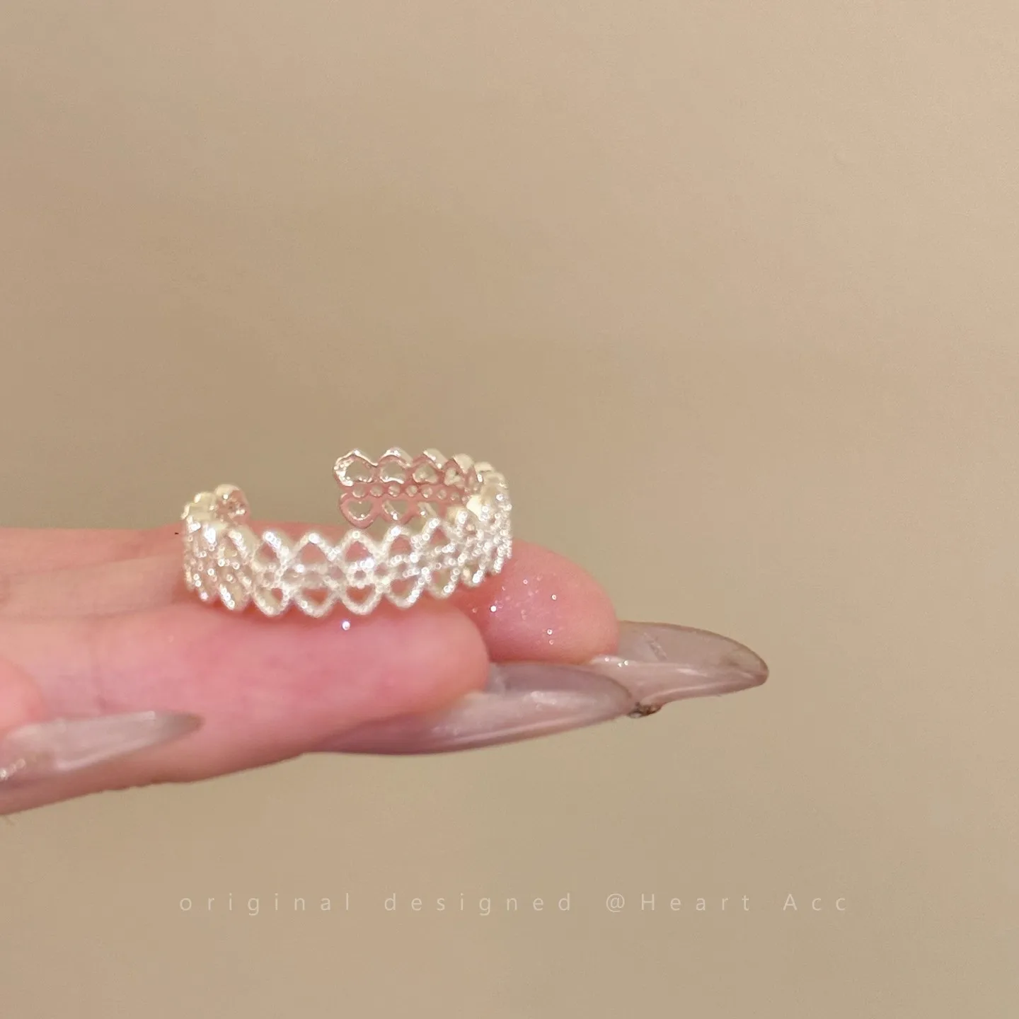 Light Luxury Ring Adjustable Adjustable Ring Lace Ring Refined For Dates Daily Work Afternoon Tea