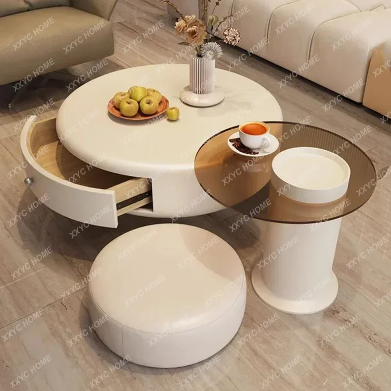 XXFactory Direct SalesLiving Room Coffee Table Trau Sofa Modern Design Round  Coffe Table Mesa Lateral Apartamento Mesa De