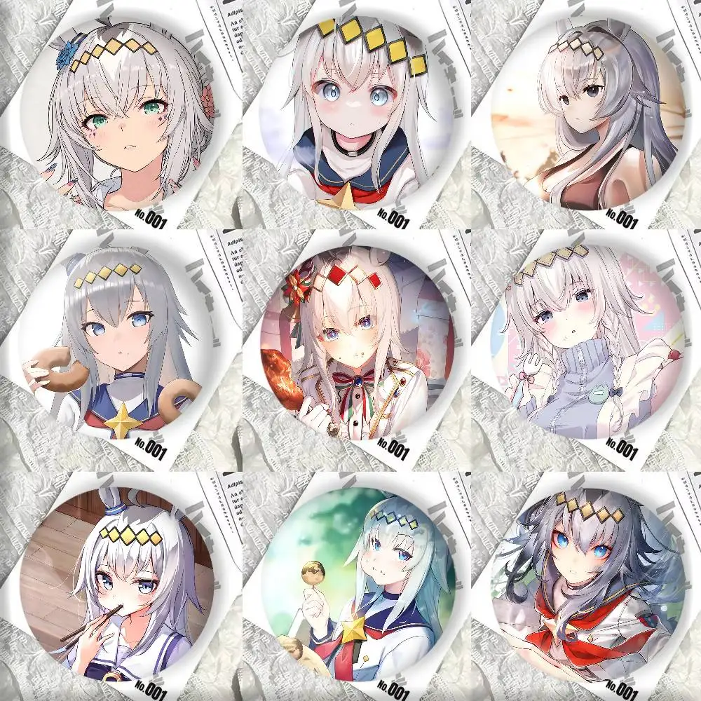 Anime U-Umamusume Oguri Cap Badge Tinplate Round Laser Brooch Clothes Backpack Accessories Lapel