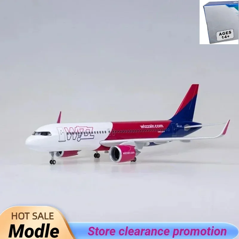 

Новый 47 см 1/80 самолет A320NEO A320 NEO Wizz Air Airlines модель игрушки свет и шасси колеса литая под давлением модель самолета из смолы Декор