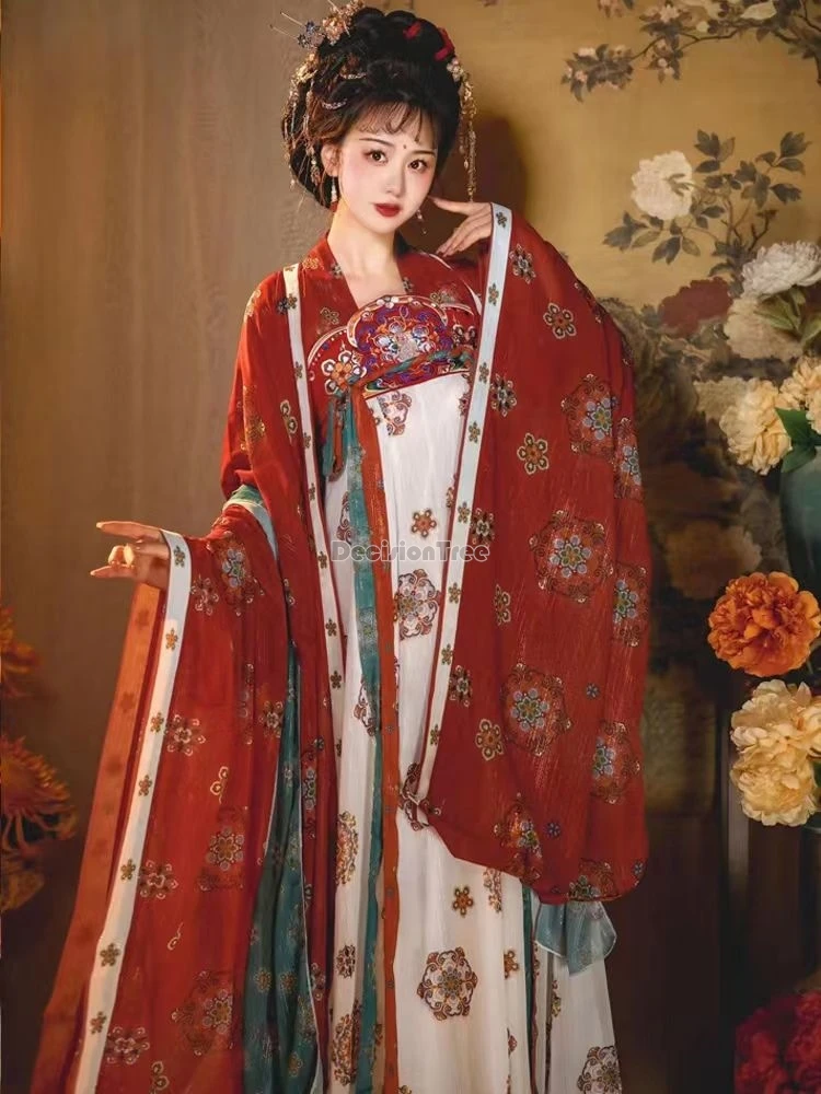 Gaun ru gaya tang klasik bermartabat cantik 2024 gaun bordir indah Tiongkok hanfu elegan elegan peri hanfu