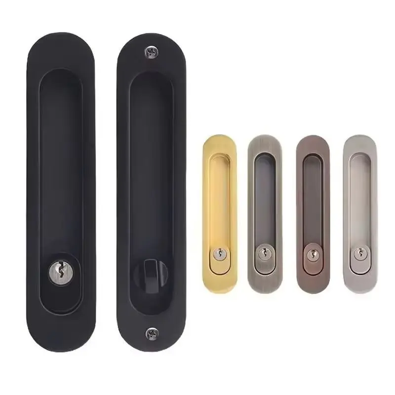 

Brand New 1Set Zinc Alloy Invisible Hidden Sliding Pocket Door Lock for Sliding Wood Barn Door Locks for 38~50mm Thickness Doors