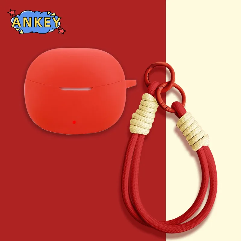 for Edifier X5 Pro Silicone Cases With Hook Protective Shockproof Wireless Earphone Cover Carrying woven rope