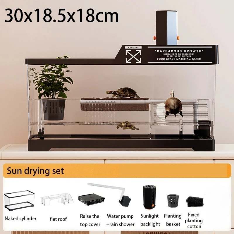 Transparent Desktop Reptile Terrarium for Amphibians, Ecological Landscaping Breeding Box for Turtle, Tarantulas and Geckos