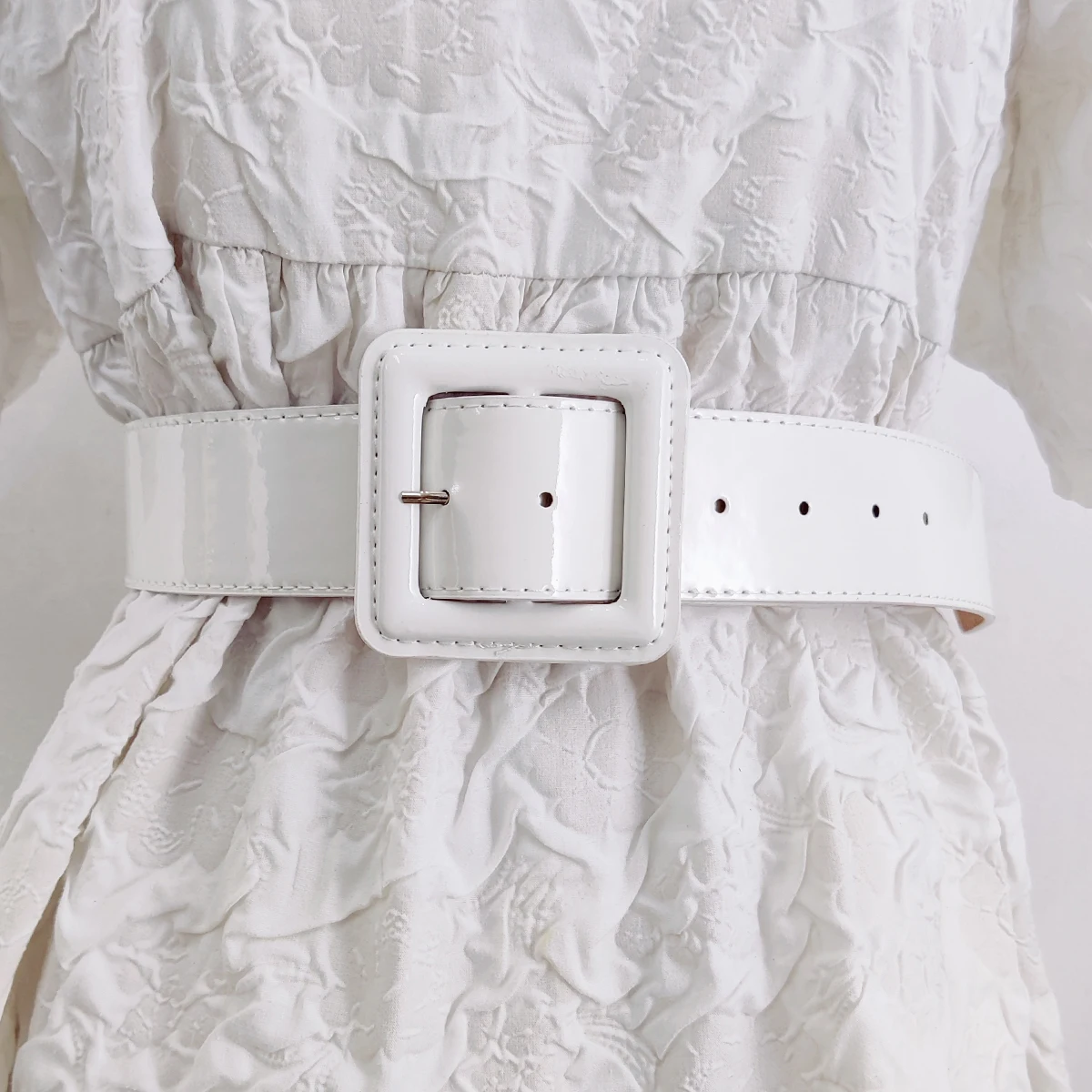 Designer-Gürtel für Damen, hochwertiges Lackleder, weiblich, schwarzer Korsettgürtel, 5 cm Bund, rot, Y2K-Kummibänder, weiß