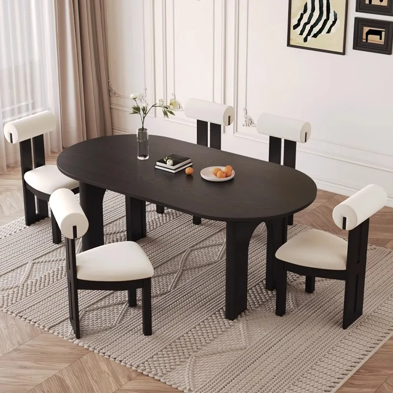 الشمال طاولة طعام حديثة البيضاوي الطعام العصور القديمة نمط طاولة طعام الخشب الاسترخاء مجموعة Di Mobili Da Giardino أثاث المنزل