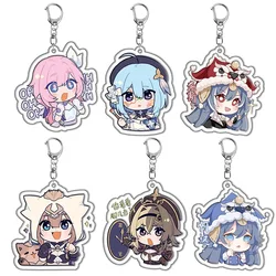 Game Honkai Impact 3 Keychain Cartoon Cute Kiana Kaslana Raiden Zaychik Theresa Murata Cosplay Pendant Car Key Ring Jewelry Gift