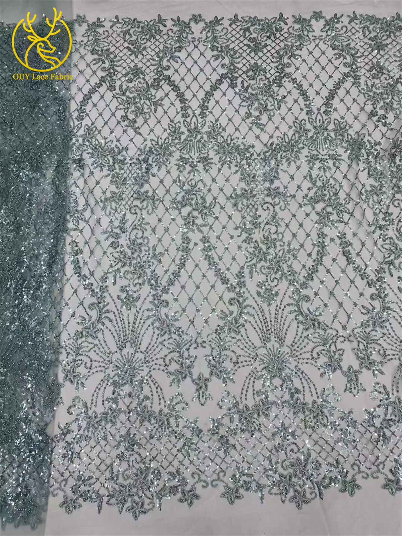 Roter afrikanischer Perlen-Spitzenstoff 2026, hochwertiger nigerianischer Pailletten-Spitzenstoff für Damen, Hochzeitskleid und Abendkleid, Nähen – Detail 11