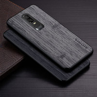 Case for Oneplus 6 6T 7 7T Pro funda bamboo wood pattern Leather phone cover Luxury coque for Oneplus 6 7 6t 7t pro case capa