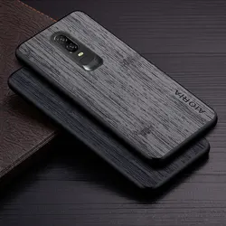 Case for Oneplus 6 6T 7 7T Pro funda bamboo wood pattern Leather phone cover Luxury coque for Oneplus 6 7 6t 7t pro case capa