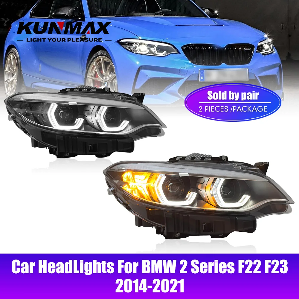 

2PCs Car Styling Head Lamp for BMW 2 Series F22 F23 2014-2021 LED Headlight Daytime Running Lights Signal Lamps Auto Accessories