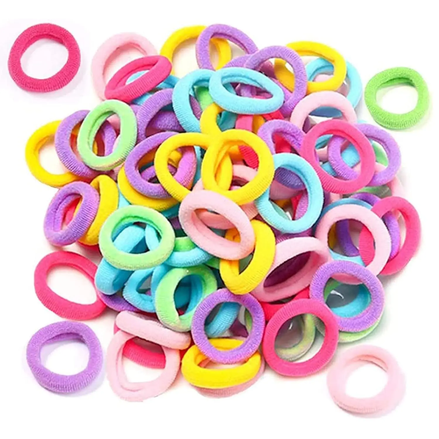 100/500 Stück elastische Haargummis, mehrfarbige Haargummibänder, Pferdeschwanzhalter, 2,5 mm Haarbänder, Haargummis für Frauen und Mädchen