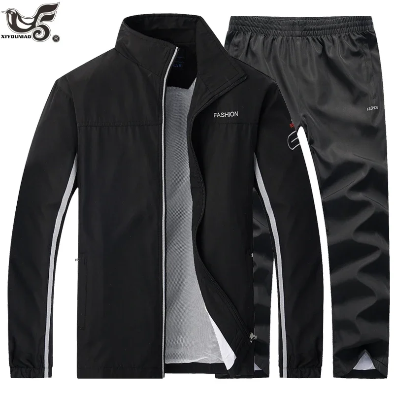 Tracksuit Man Two Piece Basketball Track jacket + pants Sets Casual men Sportswear Jogging Gym Sweat Suits men Training clothing