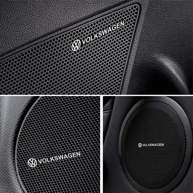 5/10Pcs Car Audio Speaker 3D Aluminum Badge Logo Stickers For VW GTI Polo Golf Passat Tiguan Arteon Touareg CC Taigo Caddy Jetta