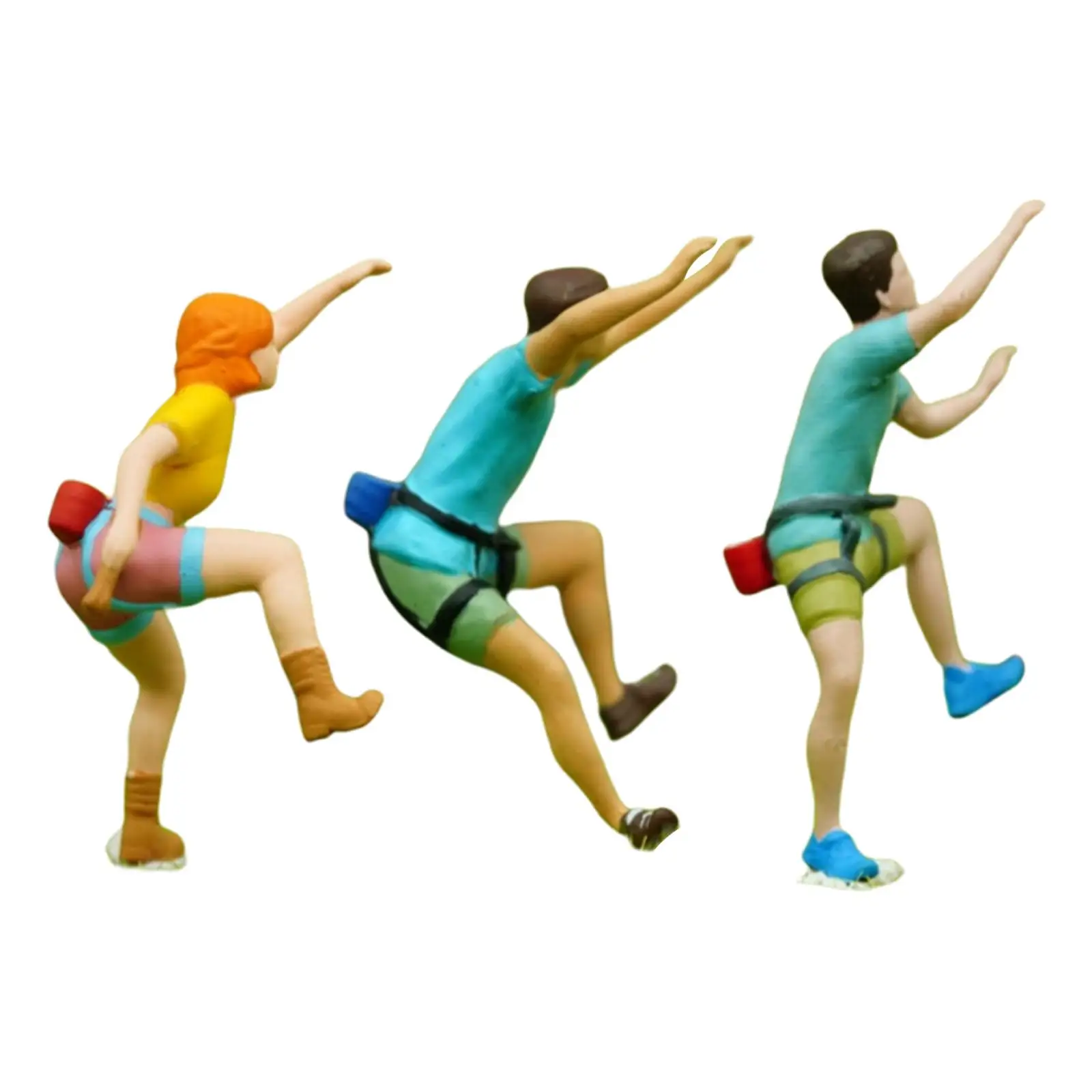 

3Pcs 1:64 Scale Miniature Figures Rock Climbing for Collections DIY Projects
