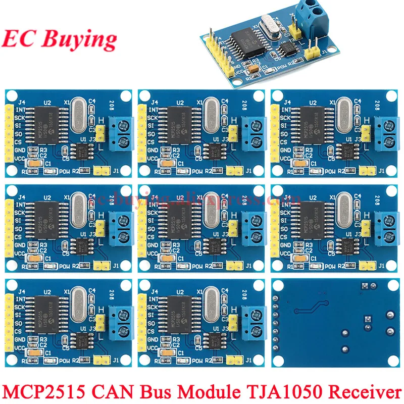 10Pcs/1pc MCP2515 CAN Bus Module Board TJA1050 Receiver SPI Protocol For 51 MCU ARM Controller STC Microcontroller Program