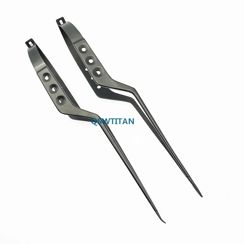 1pcs Micro Needle Holder Stainless Steel Tweezers Black Handle Microscopic Surgical Needle Holder Forceps