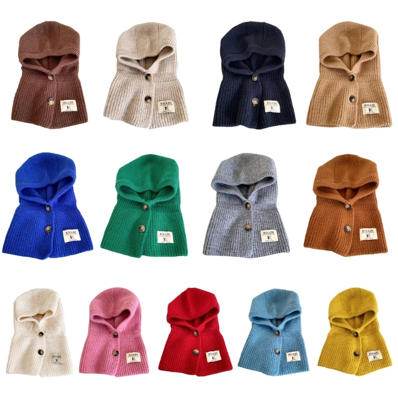 Syal Topi Berkerudung Syal OnePiece Topi Beanie Rajutan Penutup Telinga Rajut Musim Dingin