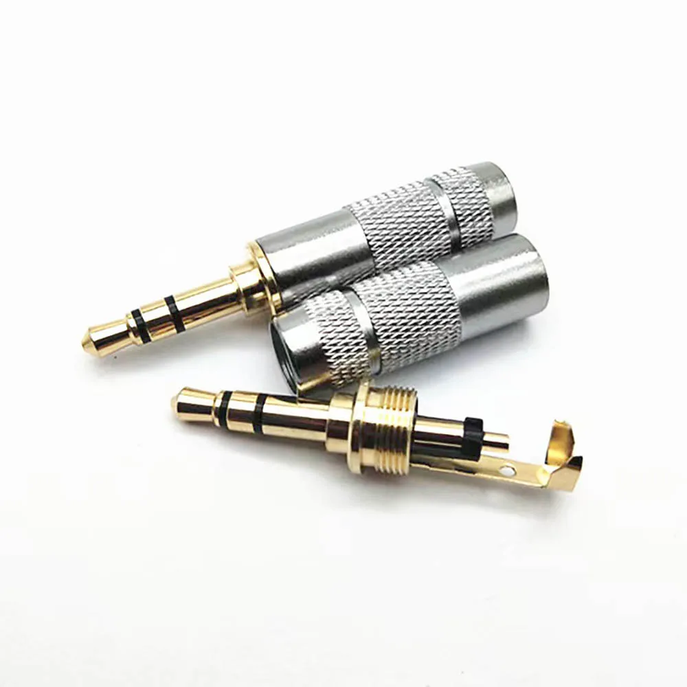 

50pcs 3-pole 3.5mm male headphone jack with clip on 3.5mm stereo audio connector, suitable for DIY AUX cable adapter