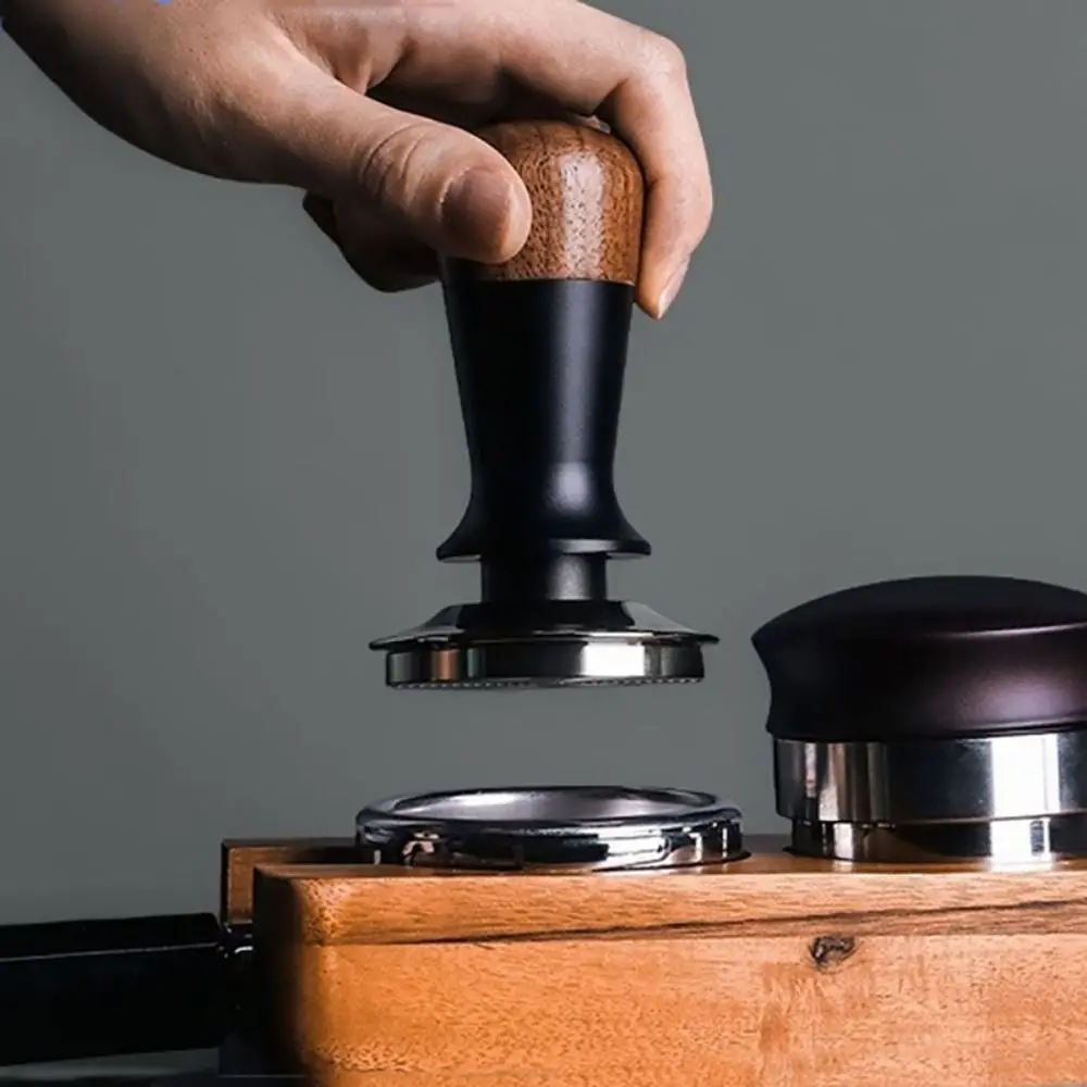 

51/53/58MM Coffee Tamper Self-rebounding Flat/threaded Bottom Coffee Leveler Springs Design Stainless Steel Base