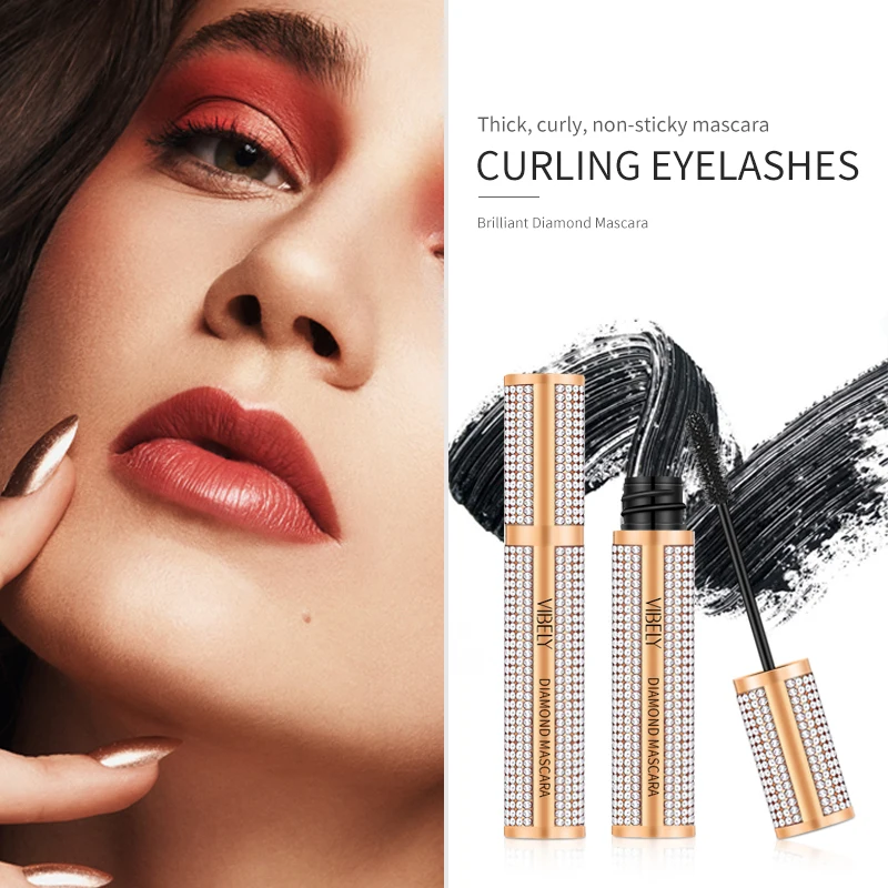VIBELY 4D Silk Fiber Eye Lash Mascara Extension Effect False Eyelash Waterproof Lengthening Mascara Extra Volume Bulklash Makeup
