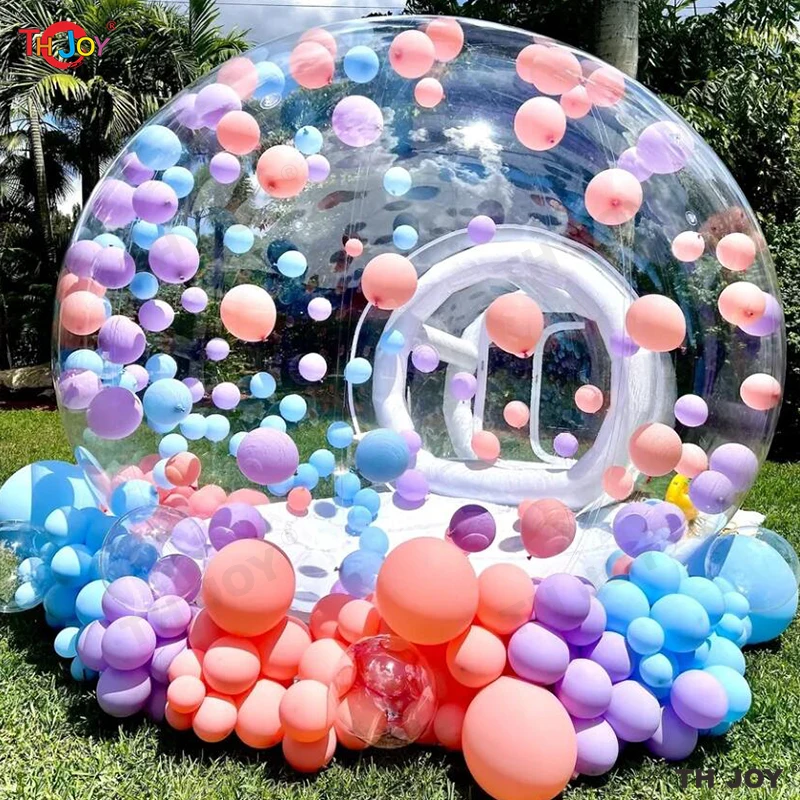 4m Diameter Inflatable Air Dome Tent Party Hire Transparent Bubble House Tent With Balloons For Outdoor Show Fast Air Shipping