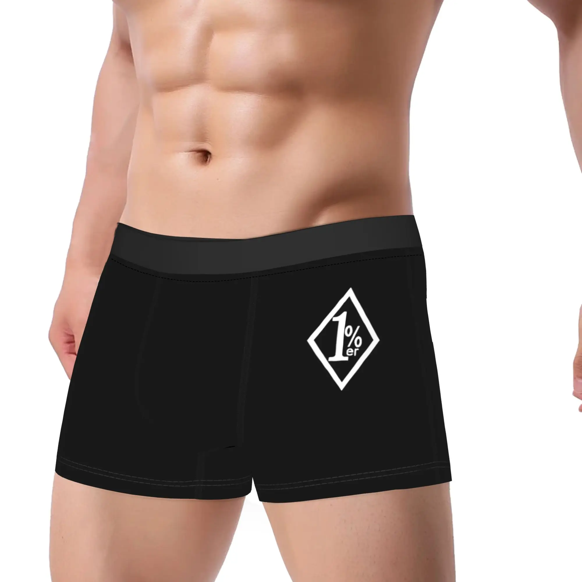 Men One percenter 1% Boxer Briefs Shorts Panties Polyester Underwear Motorcycle Club Biker Male Funny Plus Size Underpants