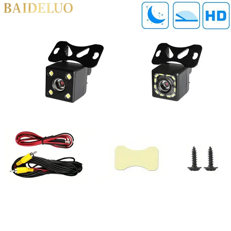 Kamera cofania HD z szerokim kątem widzenia, kamera samochodowa do monitoringu cofania, kamera cofania z 12/4/8 diodami LED do widzenia w nocy, kamera parkowania